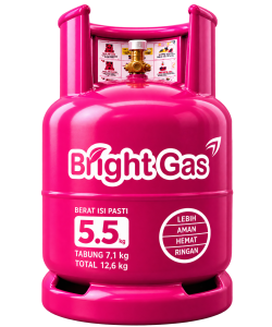 Tabung Bright Gas 5,5 kg warna magenta