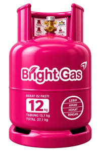 Tabung Bright Gas 12 kg warna magenta